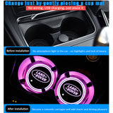 2pcs Land Rover Logo Car Water Coasters 7-color LED Light Cup Mat Holder