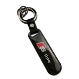 Audi Sline Carbon Fiber Car Logo Keychain Keyring