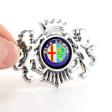 Alfa Romeo Double Lion Metal Car Rear Sticker Auto Window Emblem Badge Decal
