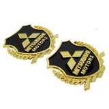 2PCS Mitsubishi Metal Car Rear Sticker Shield Trunk Emblem Badge Decal