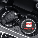 2PCS SEAT Diamond Car Water Coaster Cup Mat