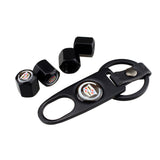 4pcs/set Cadillac Car Air Valve Stem Cap Auto Tyre Valve Covers with Keychain