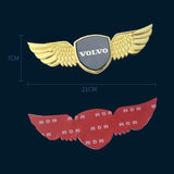 Volvo Logo Metal Wings Car Front Hood Bonnet Center Sticker Emblem