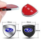 2pcs 39x39mm Subaru Shield Metal Car Window Sticker Emblem Badge Decal