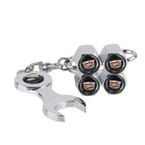 4pcs/set Cadillac Logo Car Air Valve Stem Cap Auto Tyre Valve Covers with Wrench