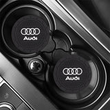 2pcs/set Audi Sline Logo PVC Waterproof Car Water Coaster