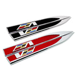 2pcs/set Cadillac V Metal Car Fender Side Sticker Emblem Badge Decal