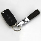 Audi Car Logo Leopard Head PU Leather Keychain Key Pendant