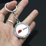 Audi Sline Logo Diamond Keychain Metal Keyring