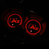 2pcs Audi A1 A2 A3 A4 Q1 Q2 Q3 Q4 S4 S5 S6 S7 Logo Car Water Coasters 7-color LED Light Cup Mat Holder