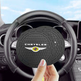 2pcs/set Chrysler Logo PVC Waterproof Car Water Coaster