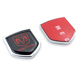 2PCS Dodge Metal Car Side Sticker Auto Emblem Badge Decal
