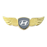 Hyundai Logo Metal Wings Car Front Hood Bonnet Center Sticker Emblem