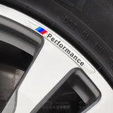 4pcs/set 9cm BMW Performance Aluminum Alloy Car Wheel Rim Tyre Sticker