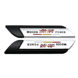 2pcs Honda Mugen Logo Metal Car Side Sticker Emblem Badge Decal Auto Body Decoration