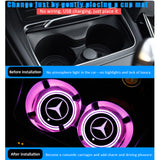 2pcs Mercedes Benz AMG Logo Car Water Coasters 7-color LED Light Cup Mat Holder