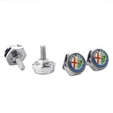 4pcs/set Alfa Romeo Logo Stainless Steel Car License Plate Bolts