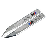 2pcs BMW M Power Logo Metal Car Side Fender Sticker Emblem Badge