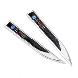 2PCS VW Motorsport Rline Logo Metal Car Side Fender Sticker Emblem Badge