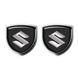 2pcs 39x39mm Suzuki Shield Metal Car Window Sticker Emblem Badge Decal
