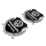 2PCS VW Metal Car Rear Sticker Shield Trunk Emblem Badge Decal