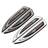 2pcs Audi Sline Quattro Logo Metal Car Fender Side Sticker Decal Emblem Badge