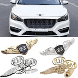 KIA Angle Wings Metal Car Front Hood Bonnet Sticker Emblem Badge