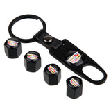 4pcs/set Cadillac Car Air Valve Stem Cap Auto Tyre Valve Covers with Keychain