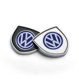 2pcs 39x39mm VW Shield Metal Car Window Sticker Emblem Badge Decal
