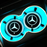 2pcs Mercedes Benz AMG Logo Car Water Coasters 7-color LED Light Cup Mat Holder
