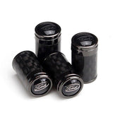 4pcs/set Ford Logo Carbon Fiber Car Air Valve Stem Cap Auto Tyre Valve Covers