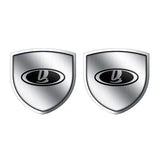 2pcs 39x39mm Lada Shield Metal Car Window Sticker Emblem Badge Decal