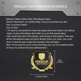 Porsche Metal Carbon Fiber Car Rear Sticker Shield Trunk Emblem Badge Decal