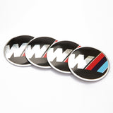 4pcs 56mm BMW M Power Alpina AC Hamann Hartge Car Wheel Center Hub Cap Sticker Decal