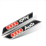 2pcs Audi Logo Car Fender Side Sticker Decal Emblem Badge