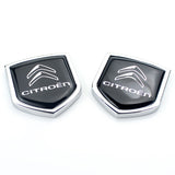 2PCS Citroen Metal Car Rear Sticker Shield Trunk Emblem Badge Decal