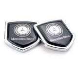 2PCS Mercedes Benz Brabus Smart Metal Car Rear Sticker Shield Trunk Emblem Badge Decal