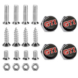 4pcs/set Volkswagen GTI ABT R SR Logo Stainless Steel Car License Plate Bolts