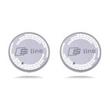 2pcs Audi Sline RS Quattro Logo Car Water Coasters 7-color LED Light Cup Mat Holder