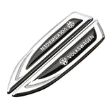 2pcs Volkswagen Rline GTI Logo Metal Car Side Fender Emblem Sticker Decal