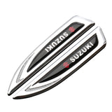 2pcs Suzuki Metal Car Side Fender Emblem Sticker Decal