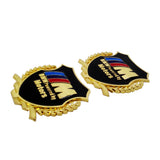 2PCS BMW M Power Metal Car Rear Sticker Shield Trunk Emblem Badge Decal