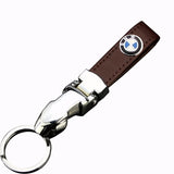 BMW Car Logo Leopard Head PU Leather Keychain Key Pendant