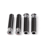 4pcs/set Peugeot Logo Carbon Fiber Car Door Bolt Lock Pins Gate Lock Screws