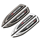 2pcs Nissan Nismo Metal Car Side Fender Emblem Sticker Decal
