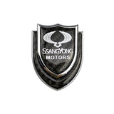 Ssang Yong Shield Carbon Fiber Car Rear Sticker Window Emblem Badge Decal
