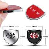 2pcs 39x39mm Toyota TRD Shield Metal Car Window Sticker Emblem Badge Decal