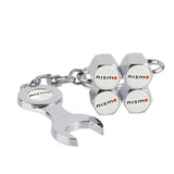 4pcs/set Nissan Nismo GTR Logo Car Air Valve Stem Cap Auto Tyre Valve Covers with Wrench