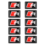 10pcs Audi S R Epoxy Car Armrest Button Sticker