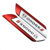 2pcs Dodge Metal Car Side Fender Sticker Emblem Badge Decal
